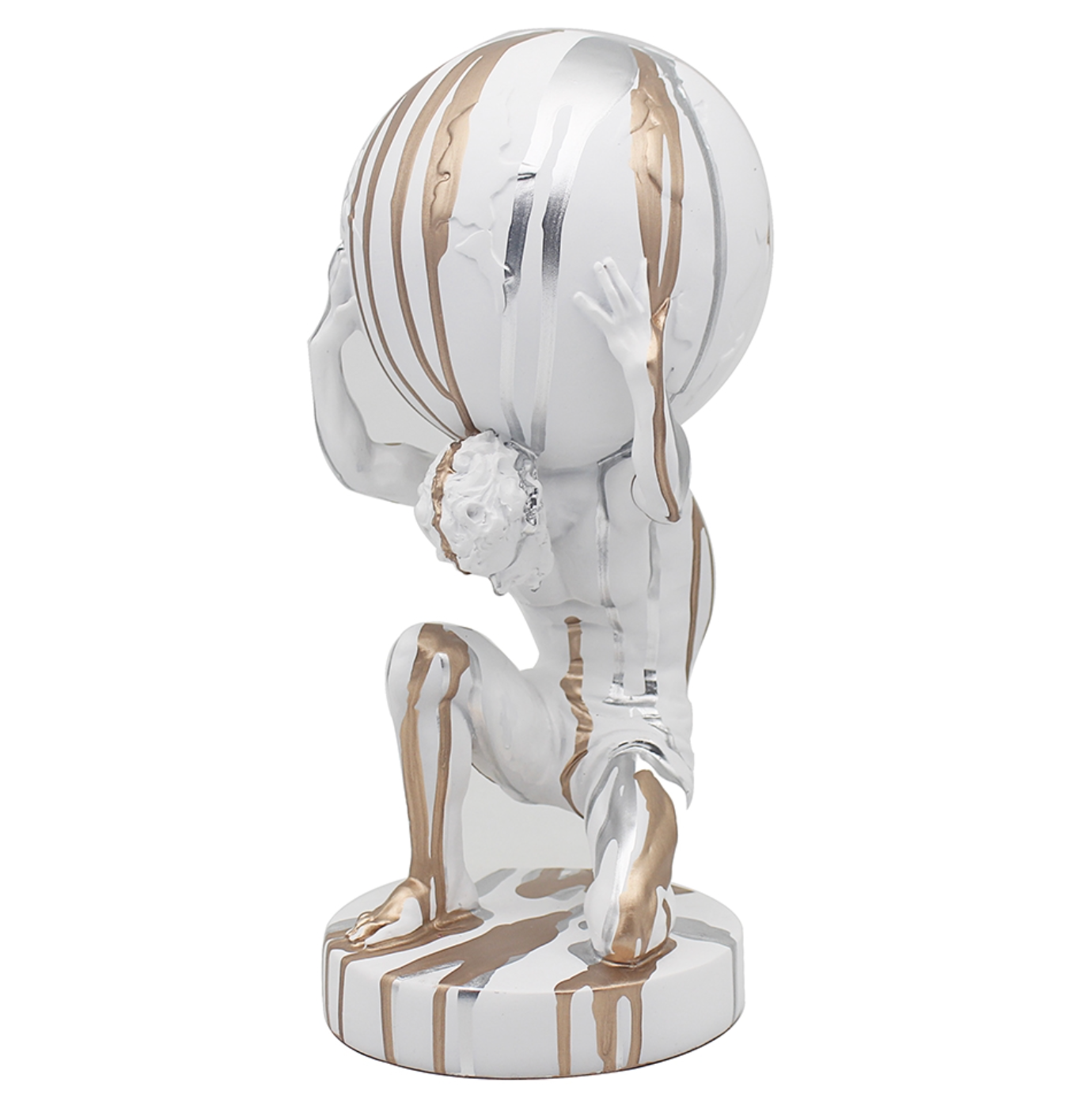 Drip Art Gold & Silver Atlas statue