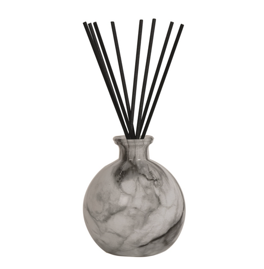 Marble Effect Glass difusser bottle & reeds - Small