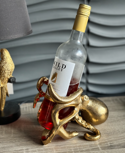 Gold Octopus Wine Bottle Holder