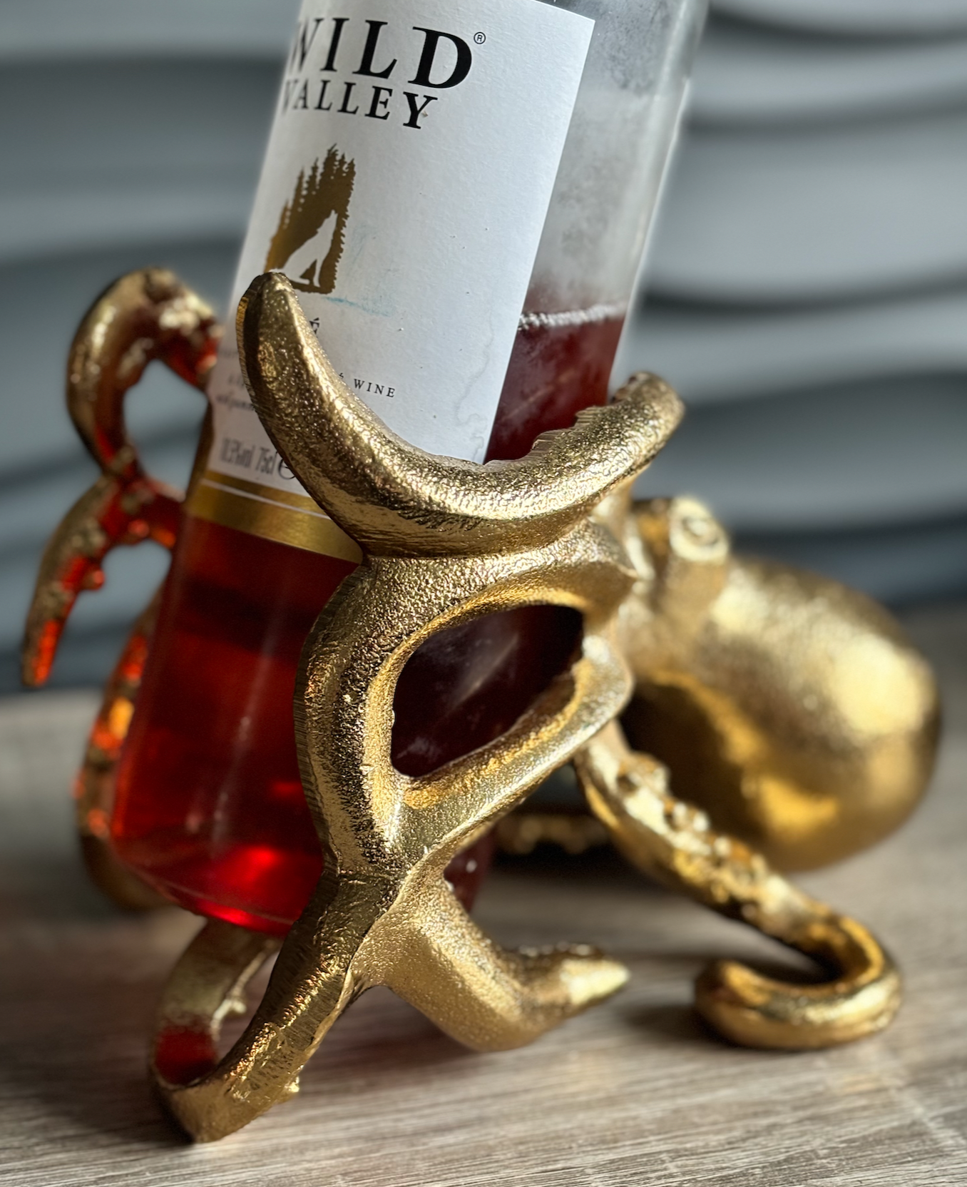 Gold Octopus Wine Bottle Holder