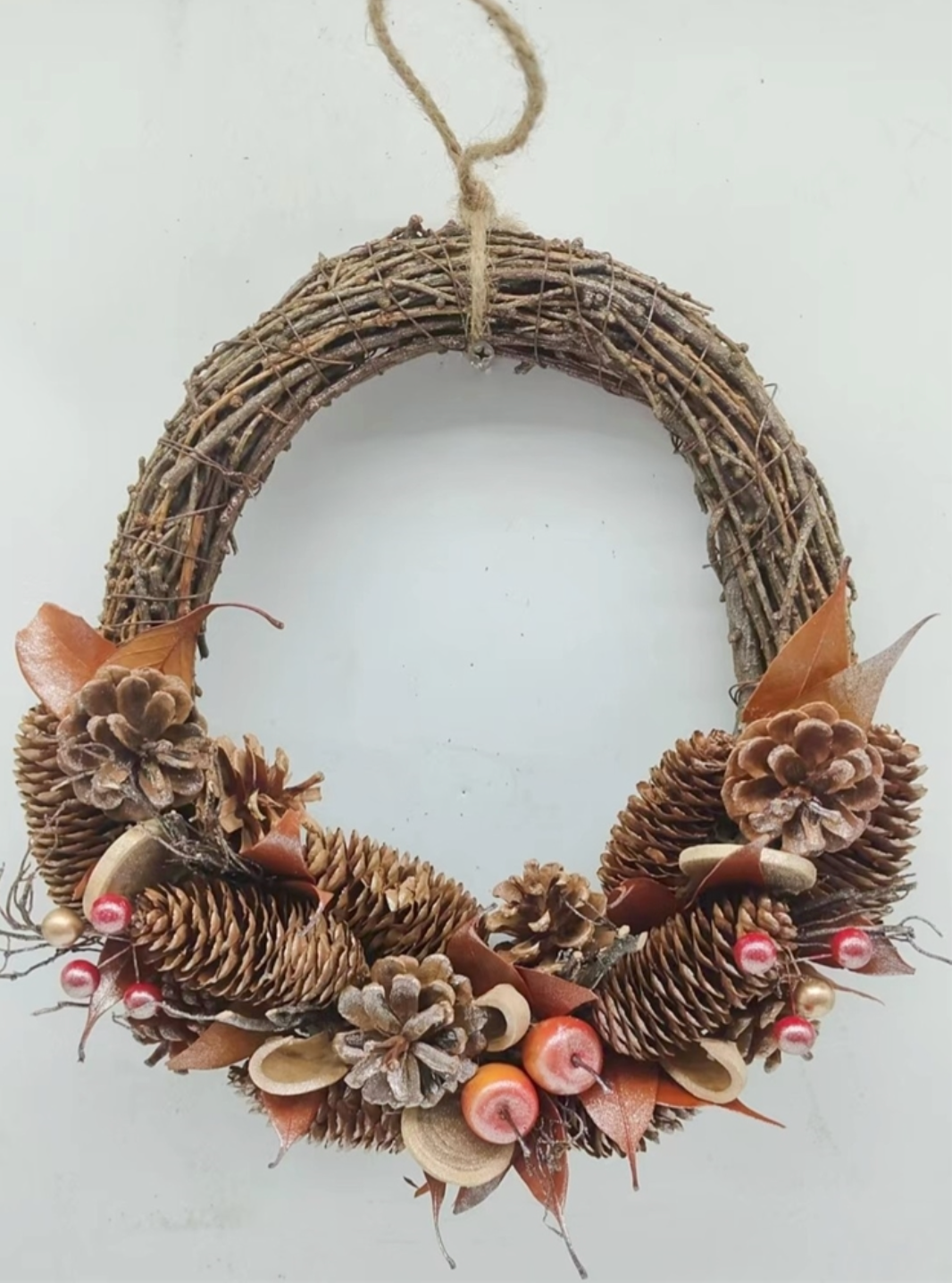 Apples & Festive Foliage - Half Wreath