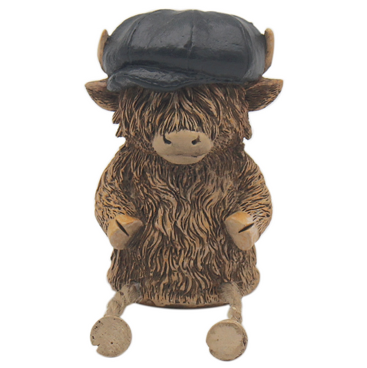 Highland Cow Black Hat with Dangly legs