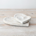 White Wooden Heart plate - Large