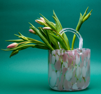 White and Blush Pink Large Handbag Vase