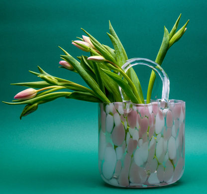 White and Blush Pink Large Handbag Vase