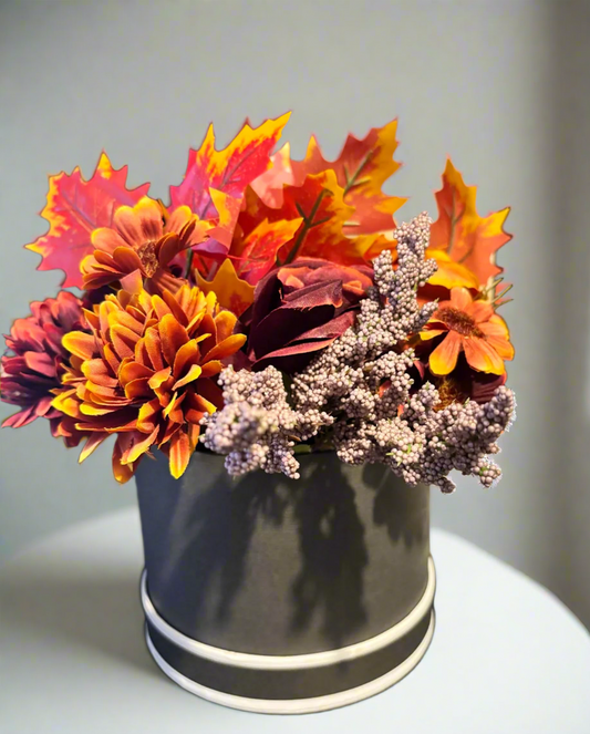 Small Autumnal flower hat box (Made to order)