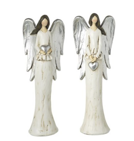 Silver Angel Wings (clasping Heart)