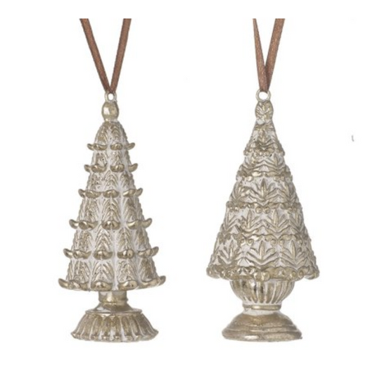 Gold Etched Hanging Christmas Trees - available in two designs