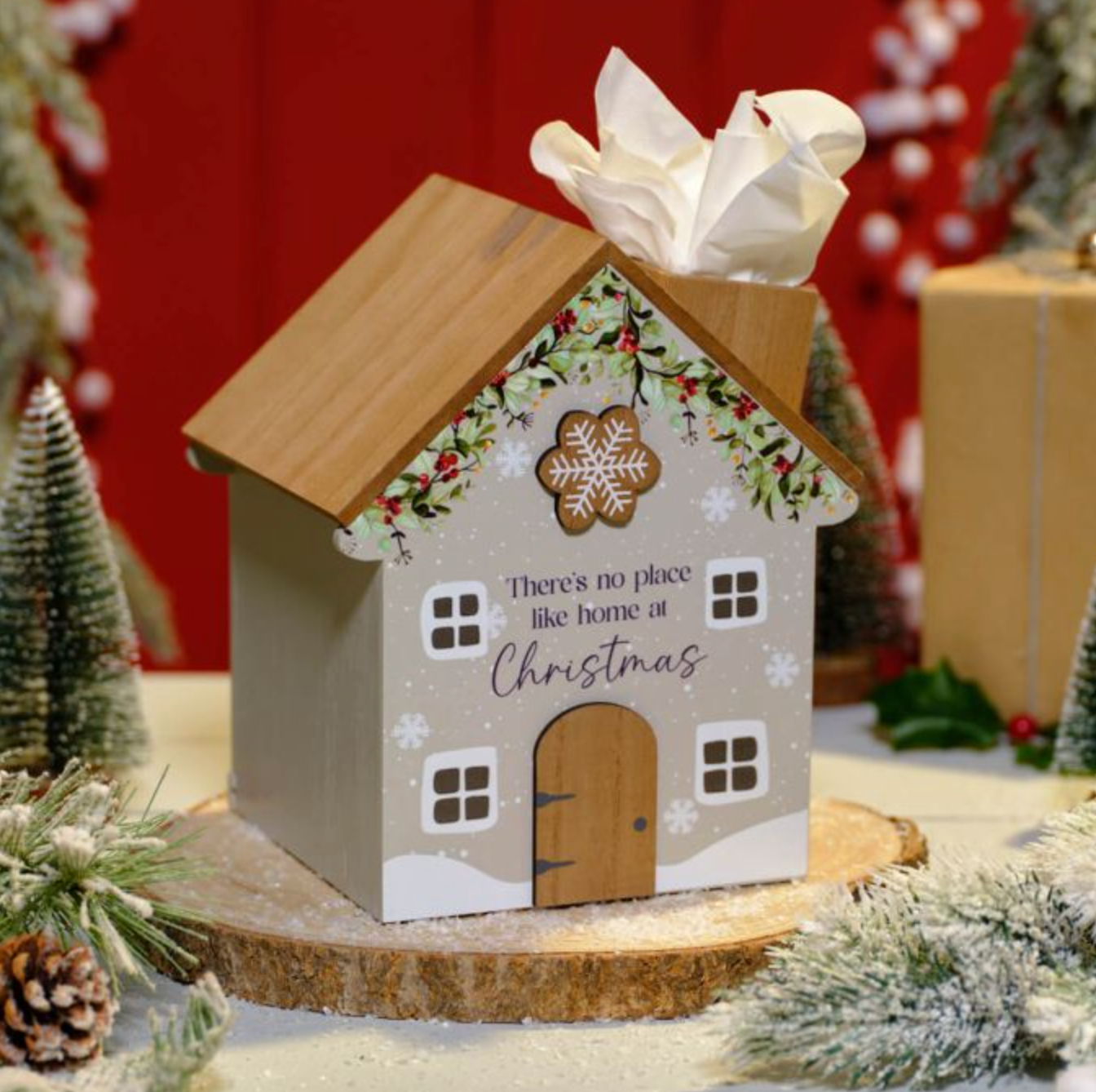 Christmas Cottage Tissue box holder