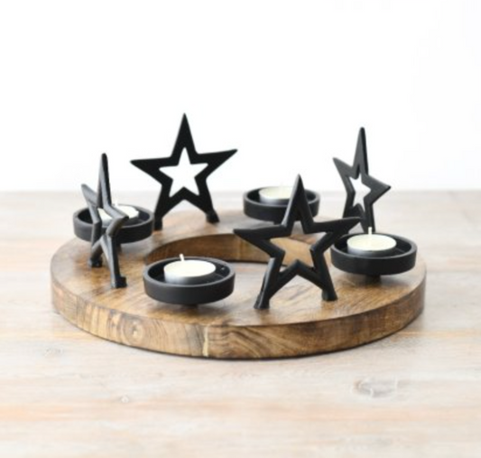 Star with Tea light on round base