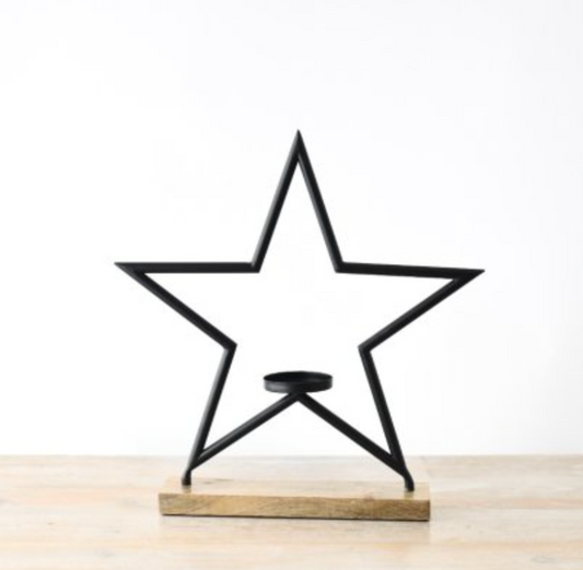 Star with Tea light on Base (40 cm)