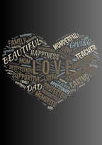 Family Love Heart Word Art