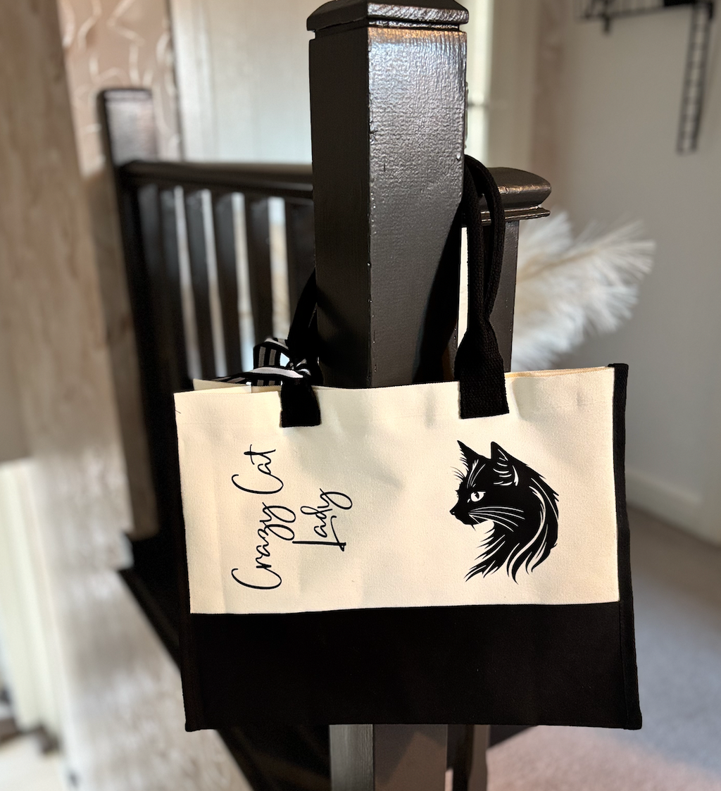 Luxury Crazy Cat Lady Tote bag & make-up bag