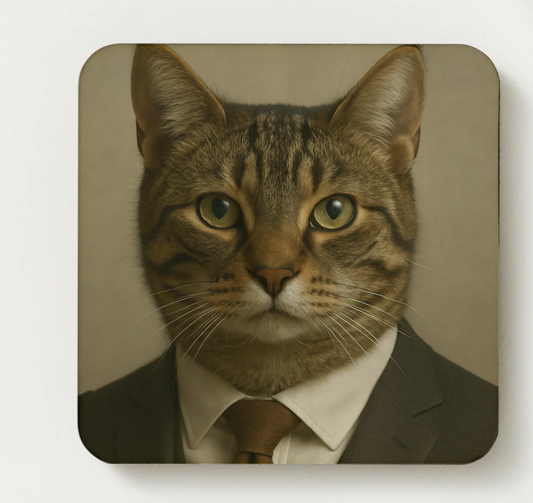 Puss in Suits coaster