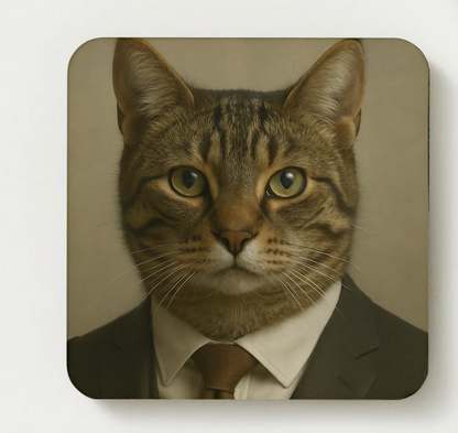 Puss in Suits coaster