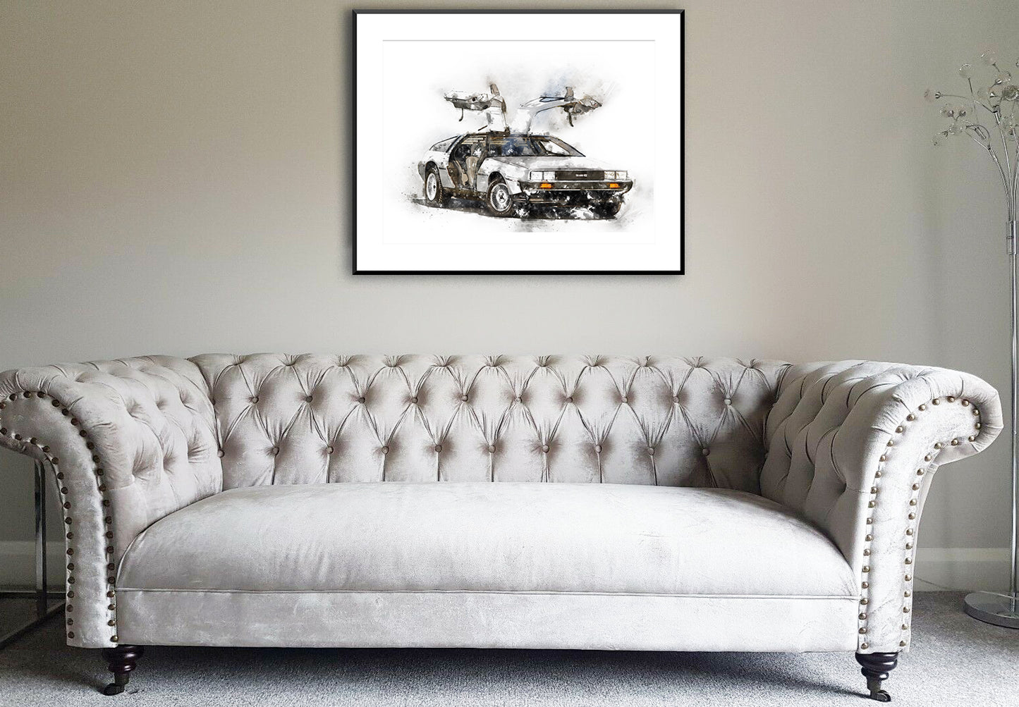 DeLorean Classic Car Wall Art Print - available in different sizes