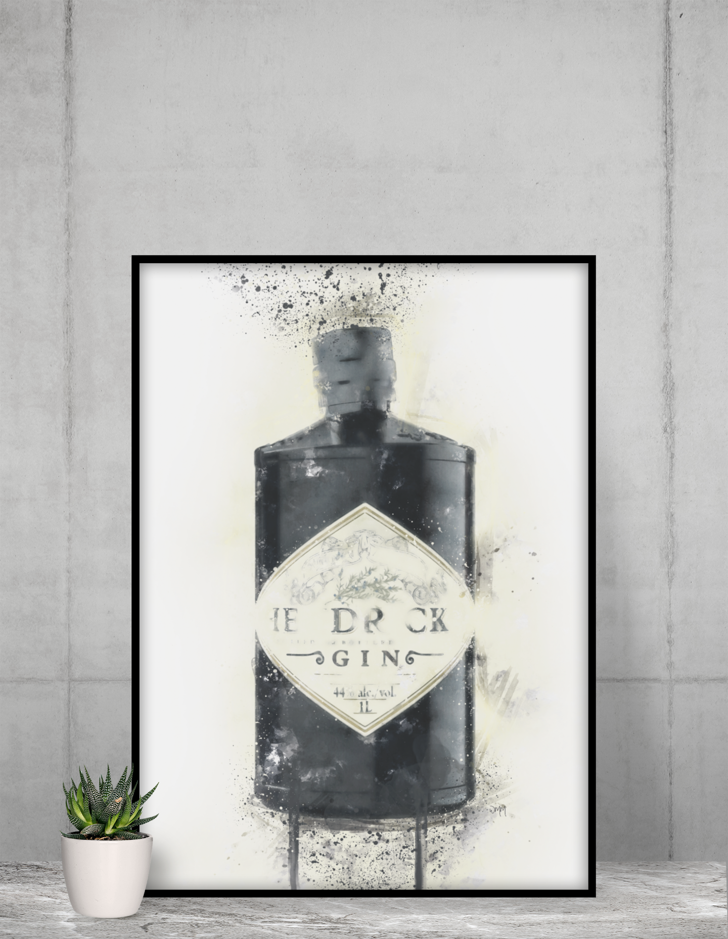 Black Gin Wall Art Print - available in different sizes