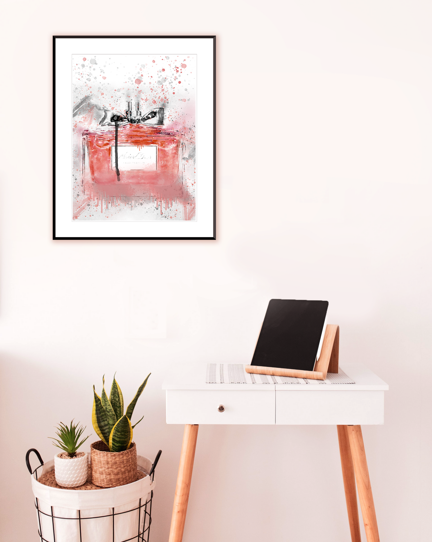 Miss Perfume Pink Bottle Wall Art Print - available in different sizes