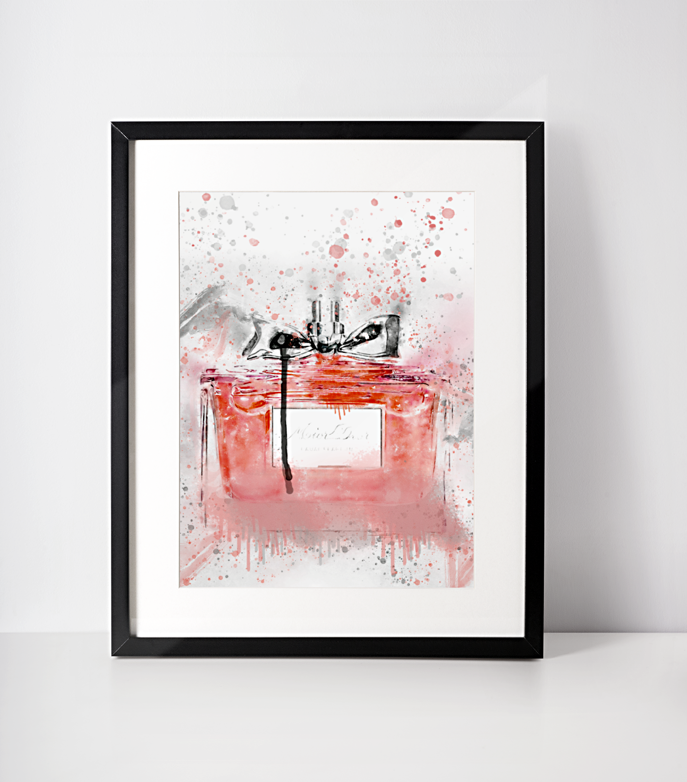 Miss Perfume Pink Bottle Wall Art Print - available in different sizes