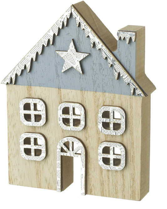 White Wooden Christmas house