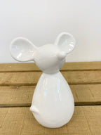 WHITE CERAMIC MOUSE