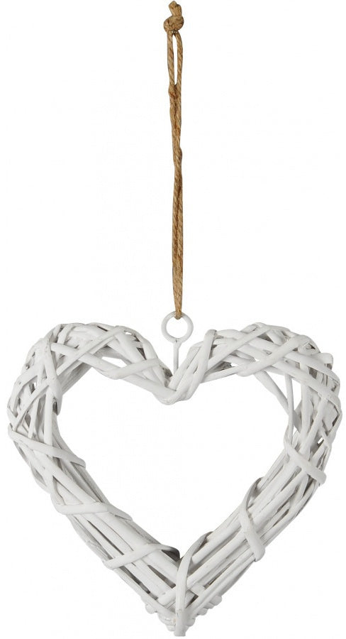 WHITE WICKER HEART - available in various sizes