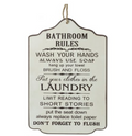 BATHROOM RULES PLAQUE