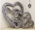 RATTAN HEART GREY WASH (Wreath) - available in various sizes