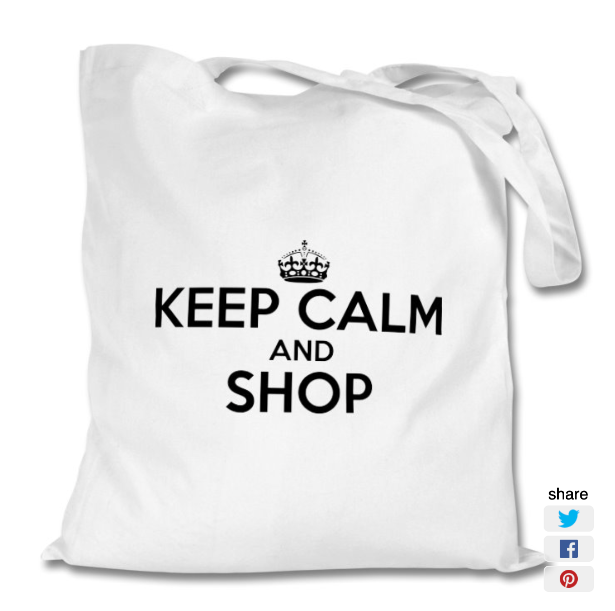 Keep Calm & Shop Tote - Long Handle