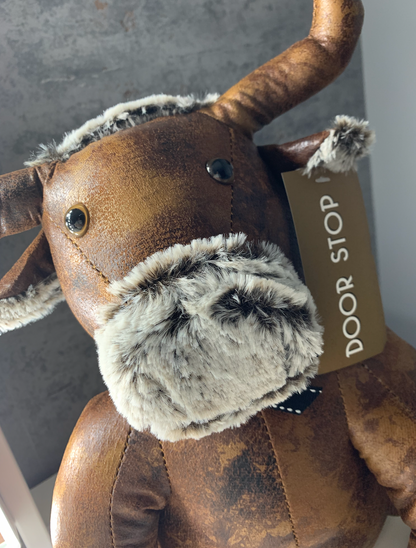 BULL FAUX LEATHER DOORSTOP