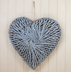 RATTAN HEART GREY WASH (Full Heart) -  available in various sizes