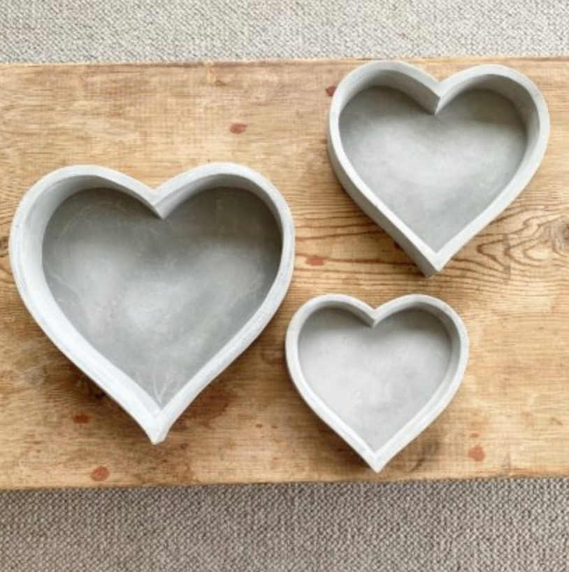 HEART CEMENT TRAY - available in various sizes