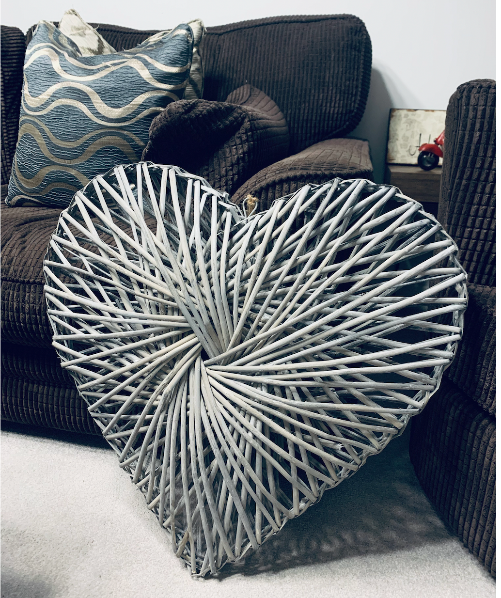 RATTAN HEART GREY WASH (Full Heart) -  available in various sizes