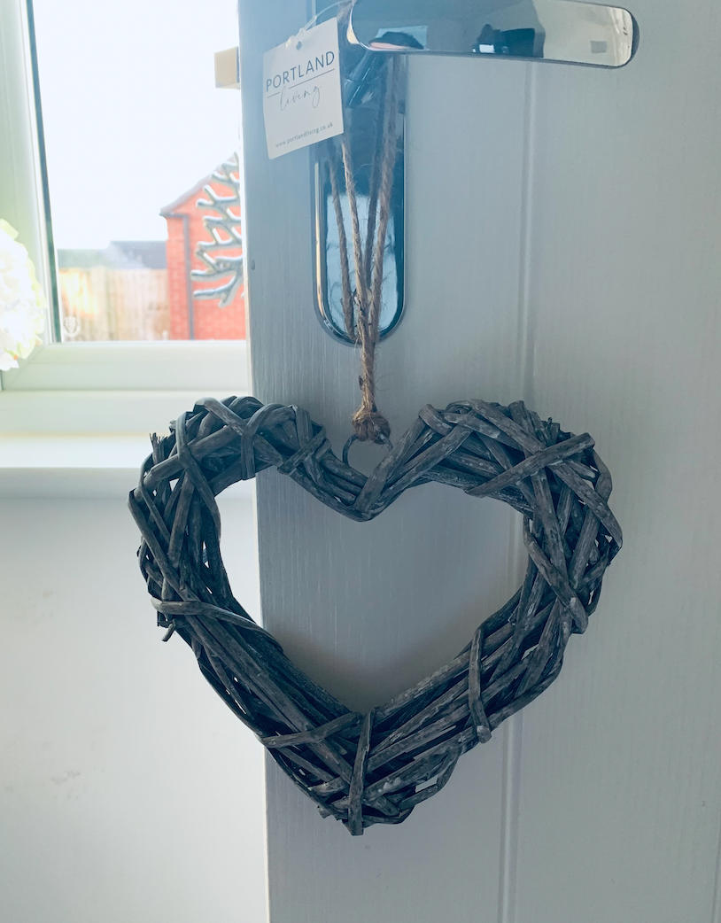 RATTAN HEART GREY WASH (Wreath) - available in various sizes