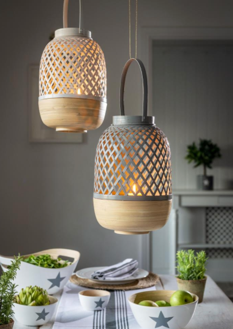 Grey Bamboo Lantern