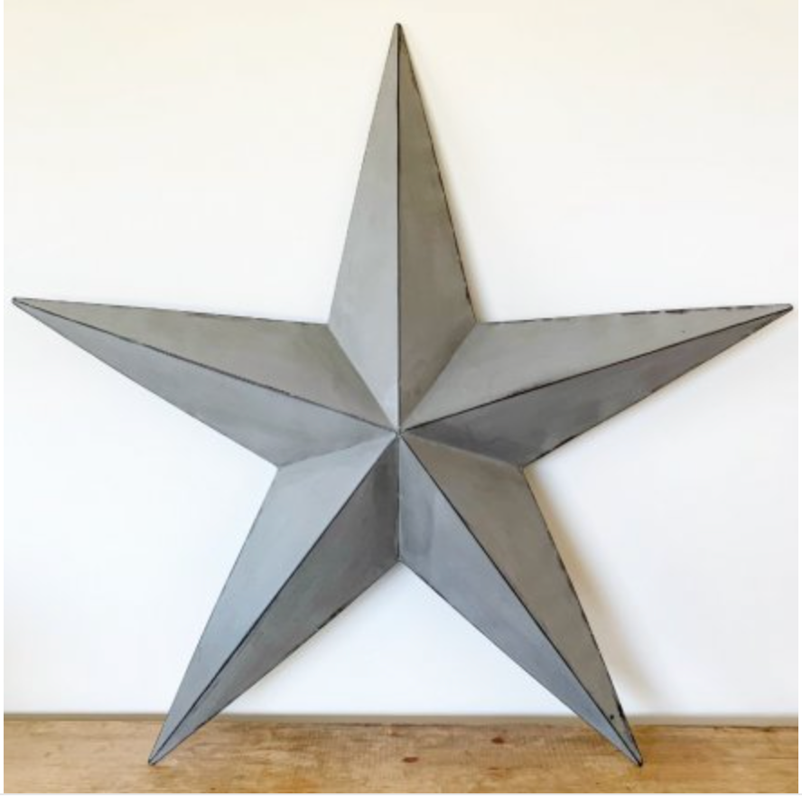 GREY METAL BARN STAR (Collection only)