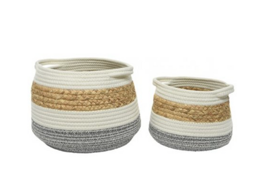 Stripe Natural Basket (Set 2)