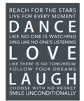 Dance Love Laugh Extra Large Metal Sign 40cm