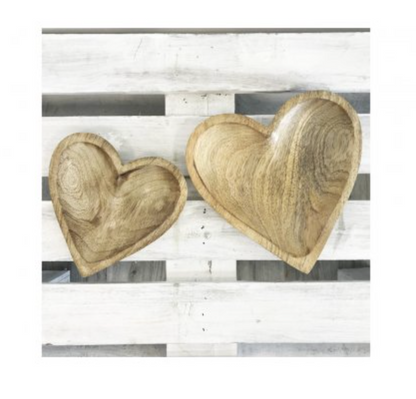 WOODEN HEART PLATE - available in 2 sizes