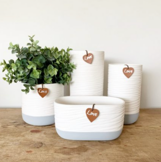 White and Grey Pot - available in various sizes