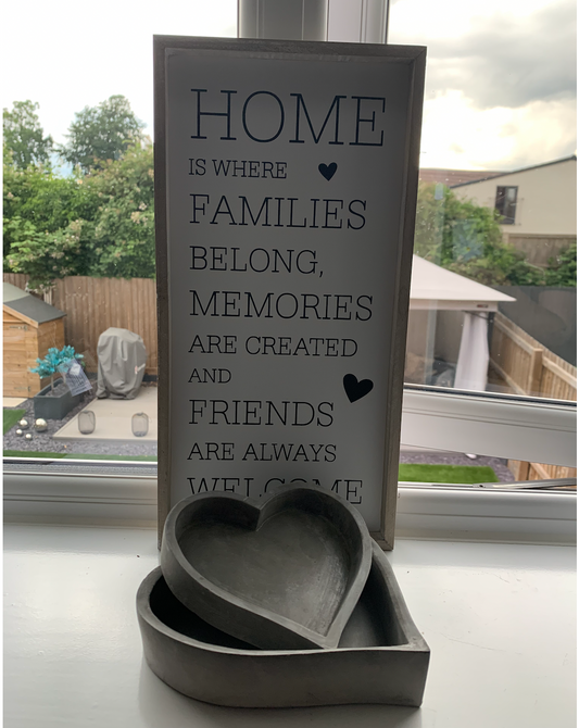 HOME IS WHERE WOODEN PLAQUE