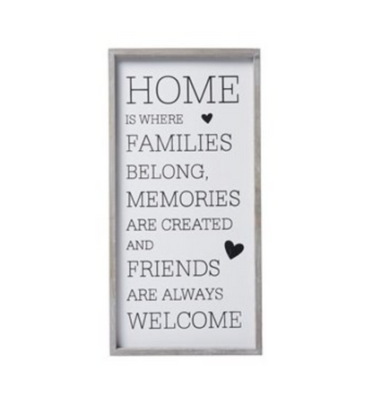 HOME IS WHERE WOODEN PLAQUE