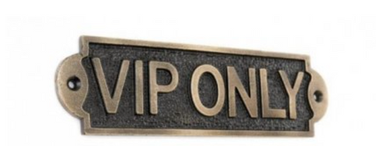 VIP PLAQUES  - available in two colours