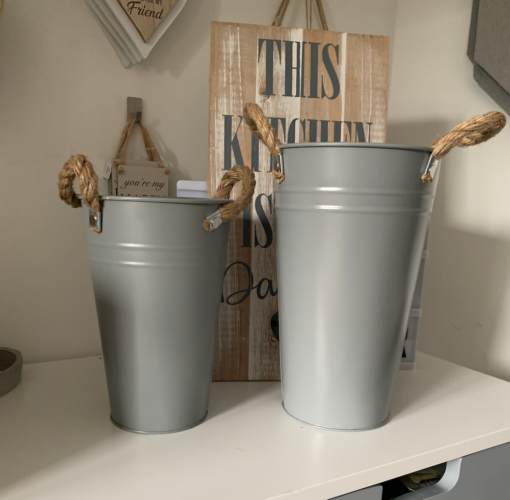 FLOWER BUCKET GREY - available in various sizes