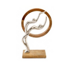 ORNAMENTAL METAL AND WOOD STATUE Metal and Wood Statue