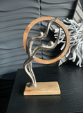 ORNAMENTAL METAL AND WOOD STATUE Metal and Wood Statue