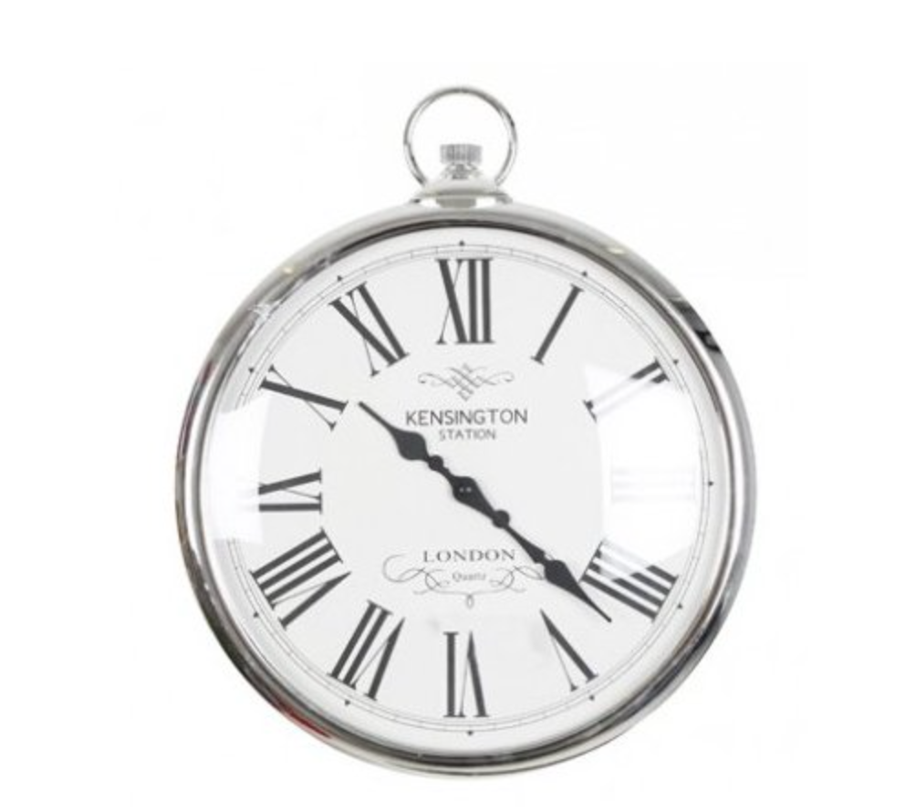 SILVER POCKET WATCH CLOCK