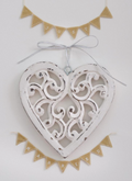 Filigree Hanging White Heart