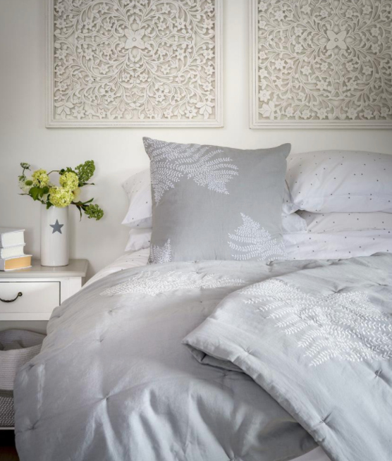 Fern Embr Quilted Throw