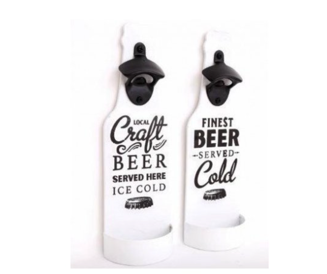 Metal Wall Mounted Beer Bottle Opener Plaque - available in 2 designs